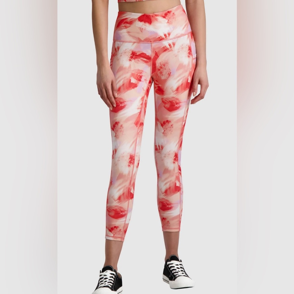 Gaiam Om Emerson High-Waisted Pocket Capri Leggings In Bright Cantaloupe